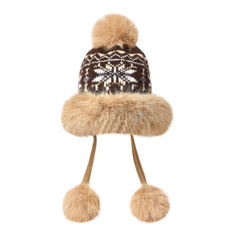 畹町费尔岛风针织帽秋冬氛围感