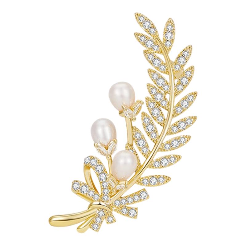 金色麦穗胸针女轻奢高级感