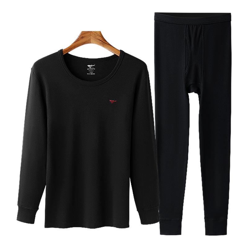 七匹狼男士保暖内衣纯棉抗菌套装