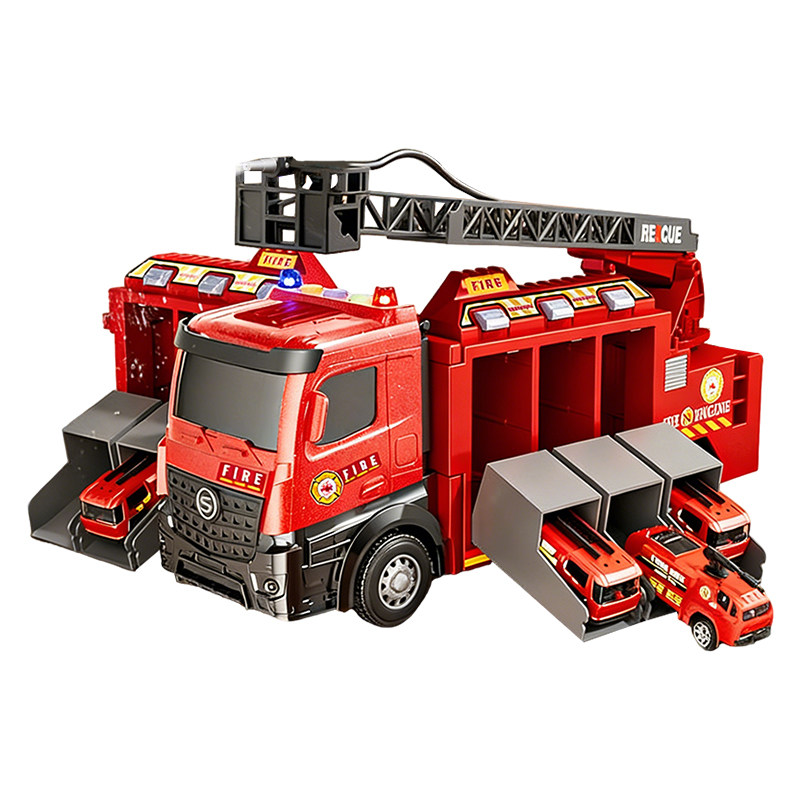 儿童变形收纳救援消防车玩具多功能停车场弹射轨道汽车男孩子礼物,玩具/童车/益智/积木/模型,惯性/回力/滑行玩具,淘宝优惠券,粉丝福利购,淘宝优惠卷