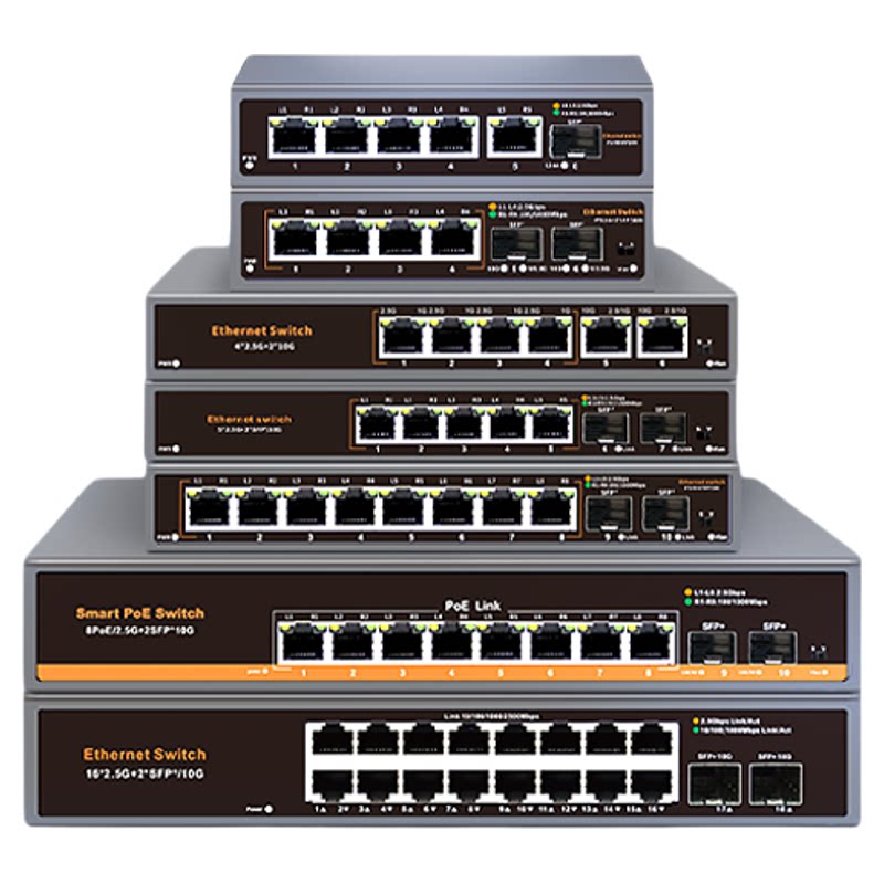 众通源万兆2.5G云管理交换机4/5/8/16口千兆交换机猫棒NAS光猫路由器家用企业网口POE交换机网线转换监控专用