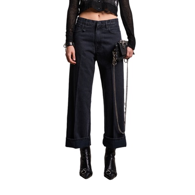 R13早春轻石洗阔腿牛仔裤