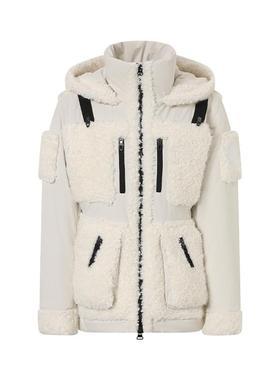 D.MARTINA QUEEN户外时尚毛绒外套 连帽保暖抗寒棉服2025冬季新款