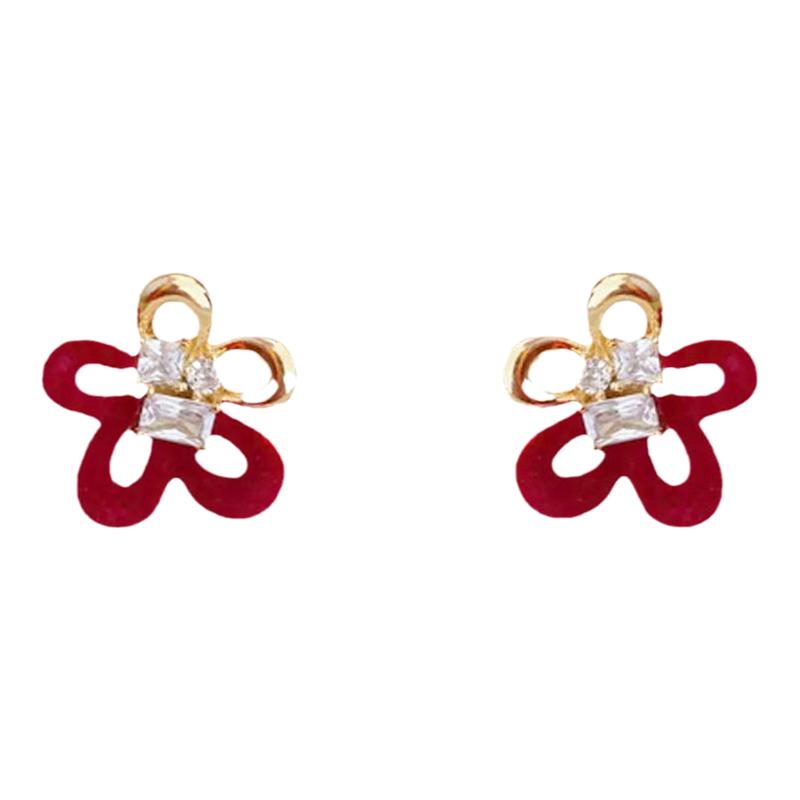 轻奢可爱花朵耳环女纯银耳钉