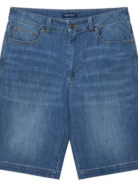 【凉感】NAUTICA/诺帝卡男装夏季休闲商务舒适透气牛仔短裤BO3205
