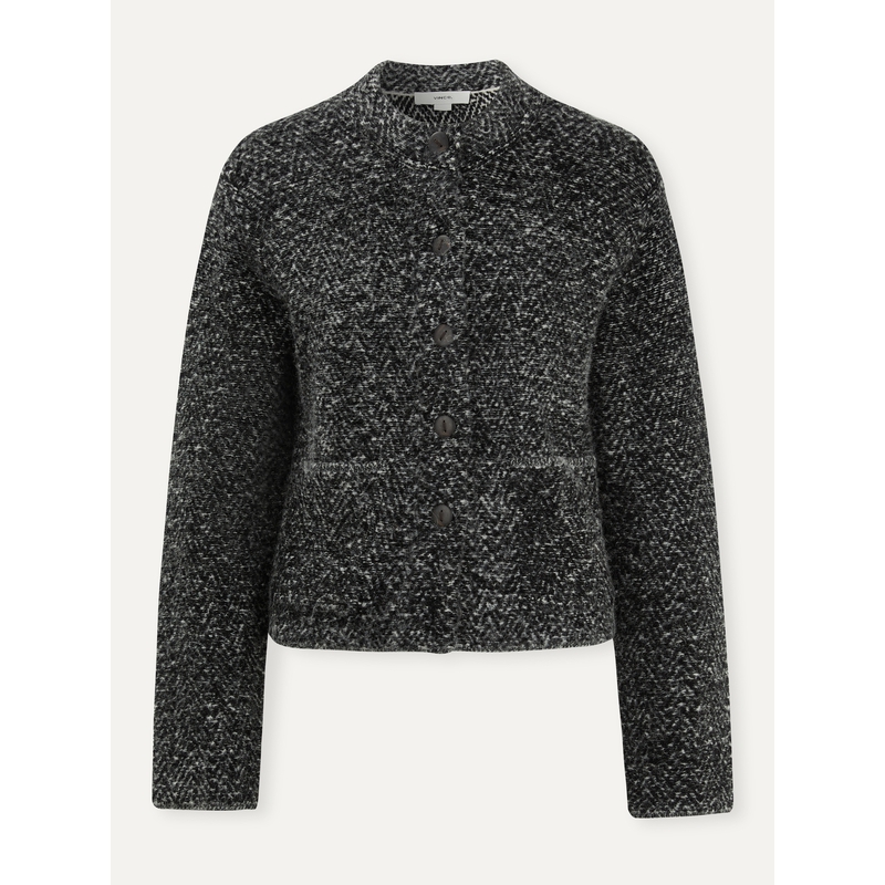 【折扣】VINCE 秋冬女混色绵羊毛混纺开襟衫