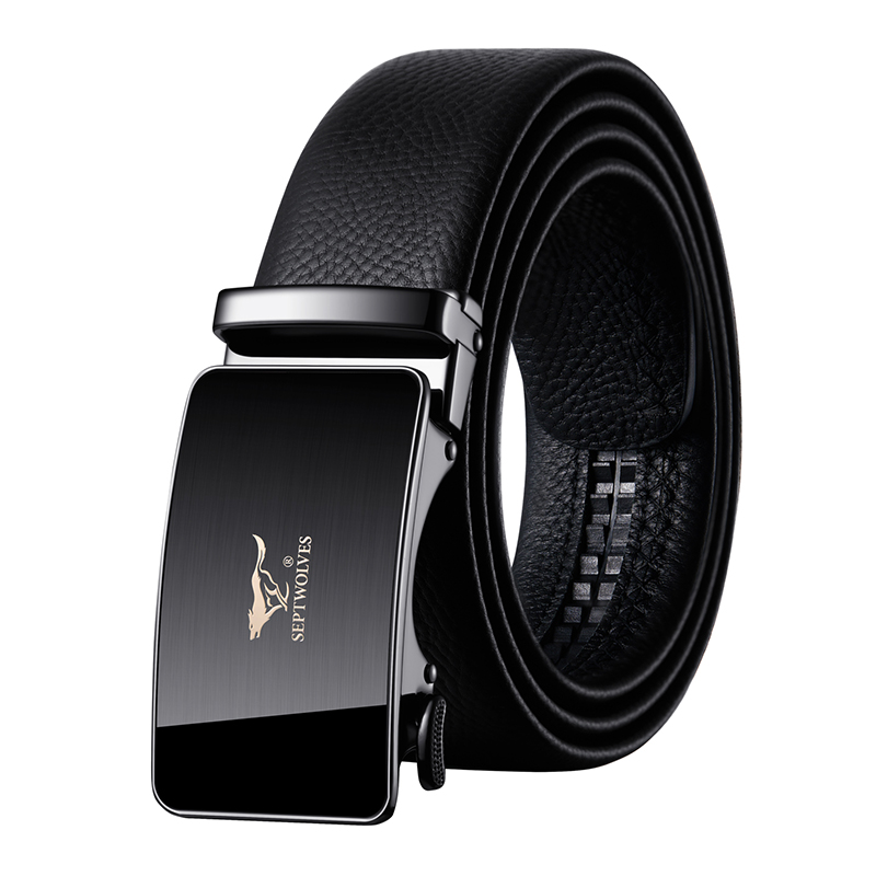 七匹狼男士皮带真皮商务自动扣