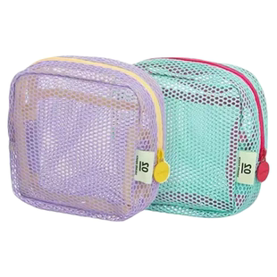 多巴胺豆腐包迷你网纱便携旅行洗漱化妆品收纳包补妆包网格杂物包