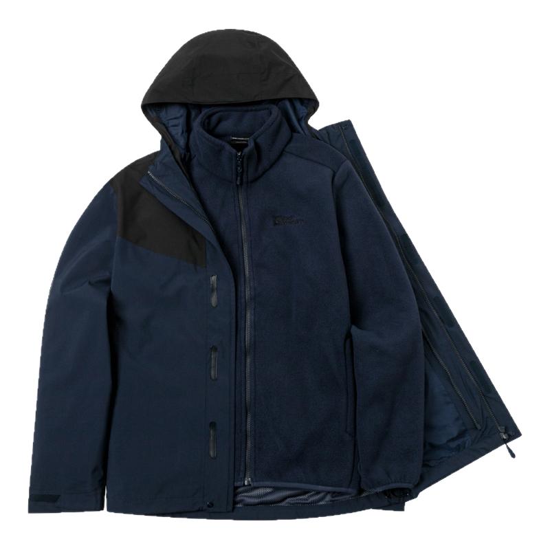 狼爪抓绒三合一冲锋衣秋冬户外休闲衣官方正品保暖夹克连帽外套男