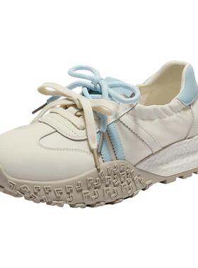 百丽双鞋带芭蕾运动德训阿甘鞋女秋季新款增高鞋休闲鞋子E3A1DCA5