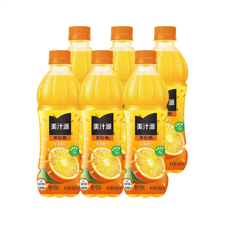 可口可乐美汁源果粒橙450ML*6瓶