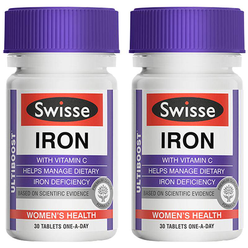 Swisse斯维诗补铁片女性补气血改善气色富含铁元素30粒x2瓶