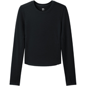 运动圆领透气内搭打底衫 T恤CT021女秋白色肌底衣新款 长袖 蕉下修身