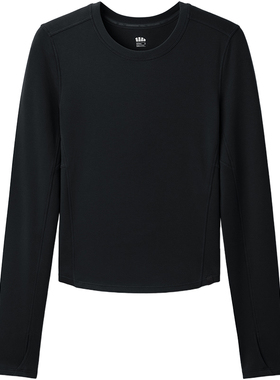 蕉下修身长袖T恤CT021女秋白色肌底衣新款运动圆领透气内搭打底衫