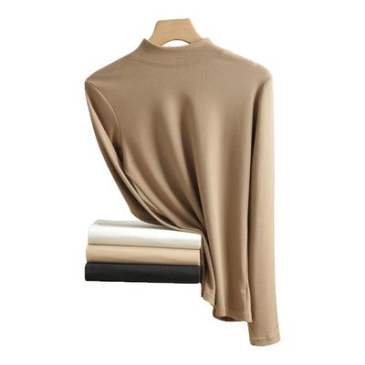 猫人半高领加绒发热打底衫女