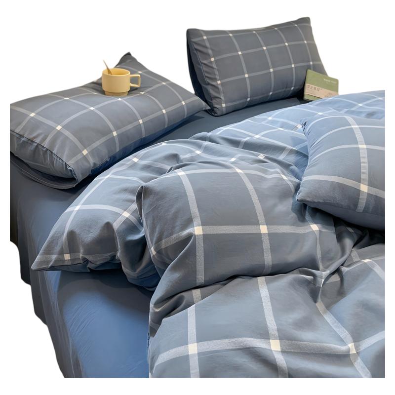 无印良品可水洗床上四件套被套床单学生宿舍家用春秋冬季四件套