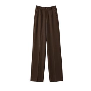 休闲裤 千寻宜2025秋冬季 西装 子加长款 女 高级感咖色气质高腰直筒裤