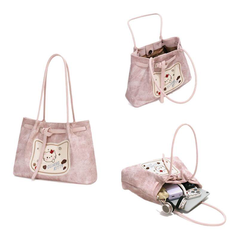CLIANG KITTY卡通猫咪单肩包女2026新款腋下包百搭文艺粉色托特包,箱包皮具/热销女包/男包,单肩包,淘宝优惠券,粉丝福利购,淘宝优惠卷