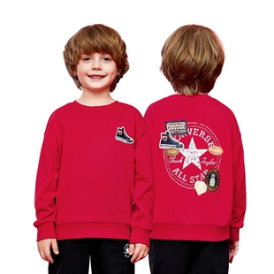 匡威童装2025春季新款儿童加绒卫衣男女童上衣中大通休闲时尚长袖