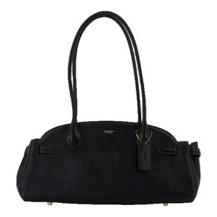 COACH/蔻驰 Empire Carryall 34 皮质黑色单肩包大容量手提包