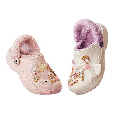 Crocs贝雅暖绒洞洞鞋棉拖鞋