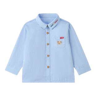 男宝宝儿童可爱宽松翻领学院风衬衫 PawinPaw卡通小熊童装 26年新款