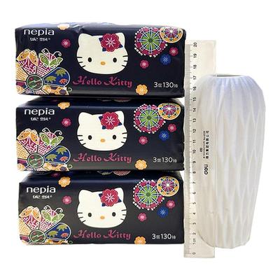 妮飘中宽幅3层130抽纸无香原木浆