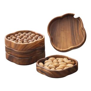 胡桃木木质果盘中式下午茶点心盘托盘坚果零食干果盘实木水果盘子