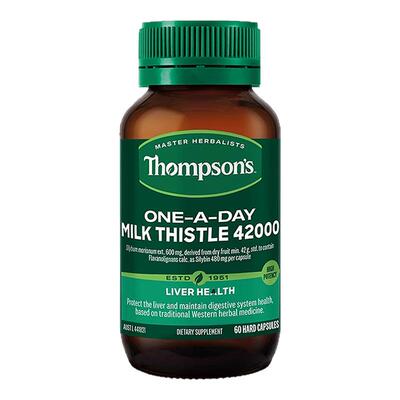 thompsons汤普森高浓护旰肝片奶蓟草胶囊水飞蓟加班熬夜60粒