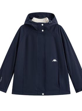 Kappa卡帕女装2025冬季新款连帽简约时尚百搭休闲防风衣K0F82FJ43