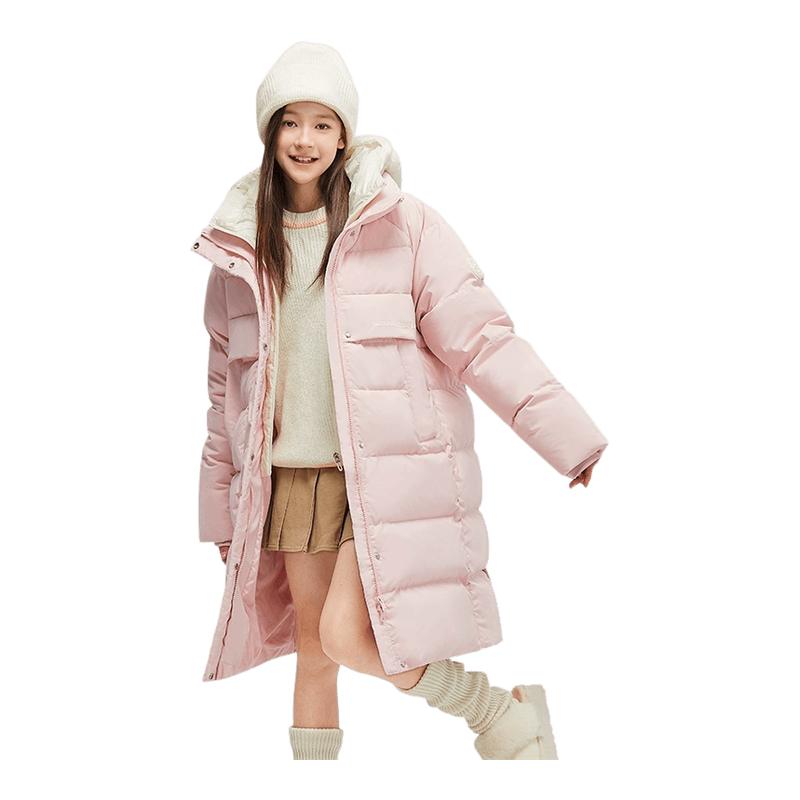 水孩儿女童羽绒服长款三防鸭绒衣