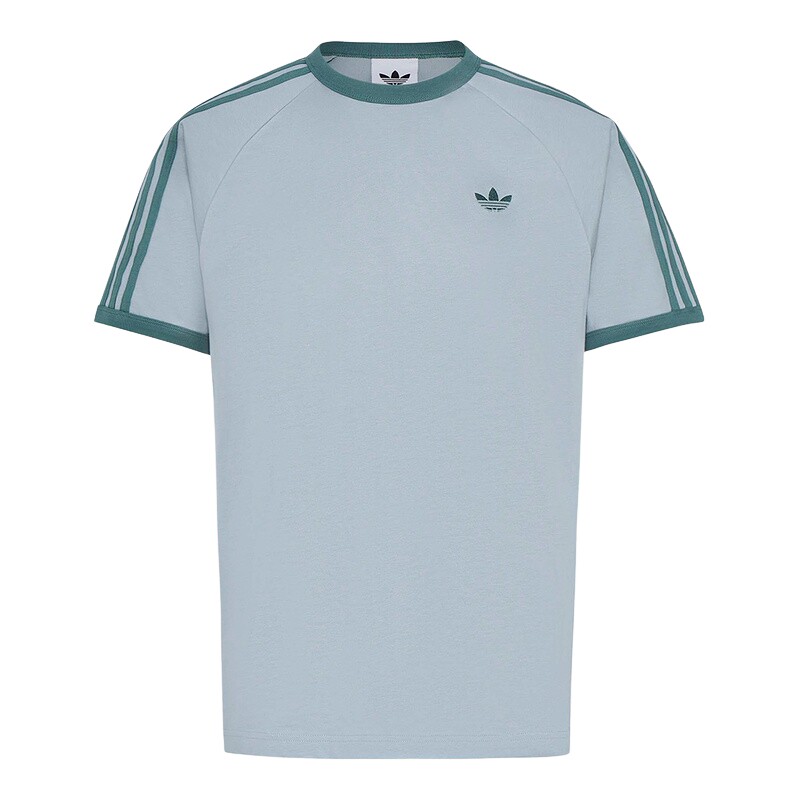 adidas阿迪达斯三叶草经典半截袖2026春男三条纹短袖T恤 KG6322