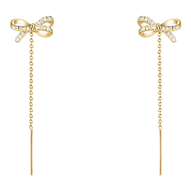 甜美气质蝴蝶结耳环轻奢