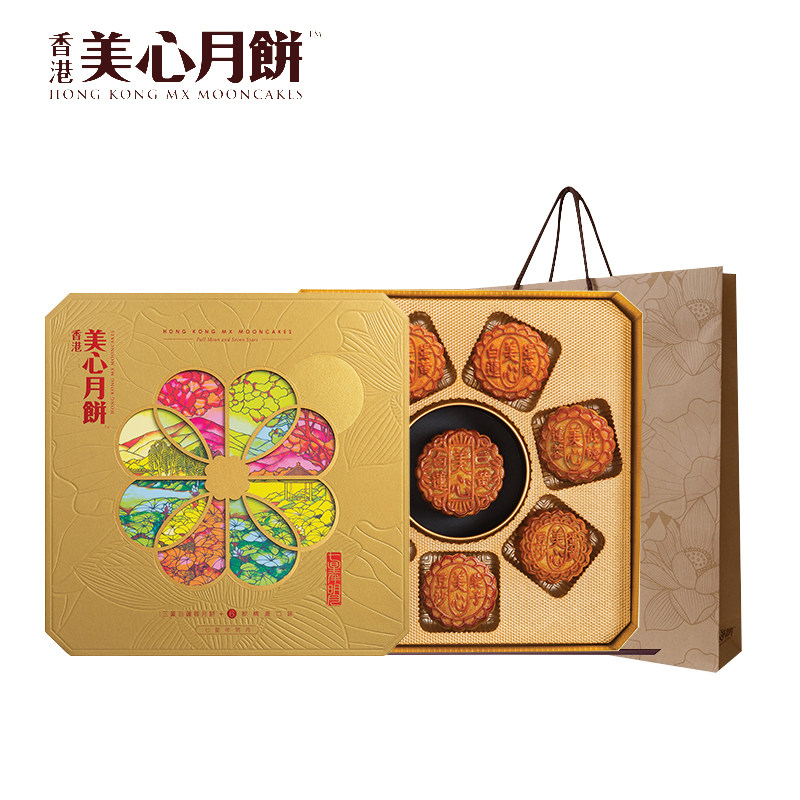 香港美心月饼 七星伴明月中秋月饼礼盒传统蛋黄莲蓉高端商务团购