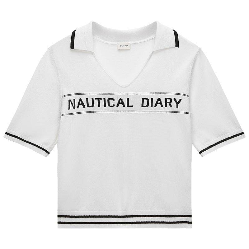 OCHIRLY欧时力 冰爽丝小香风氧气衫短袖针织衫上衣内搭夏