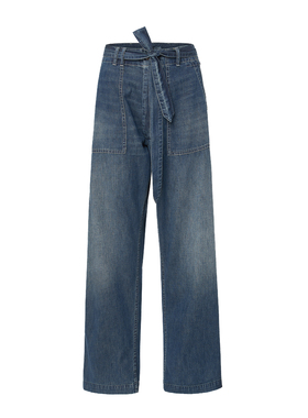 【明星同款】R13 春夏系列 VENTI 腰带款水洗低裆阔腿牛仔裤