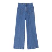 末7折SANDRO博主同款 2025秋冬新款 女装 季 棉质蓝色前贴袋牛仔裤