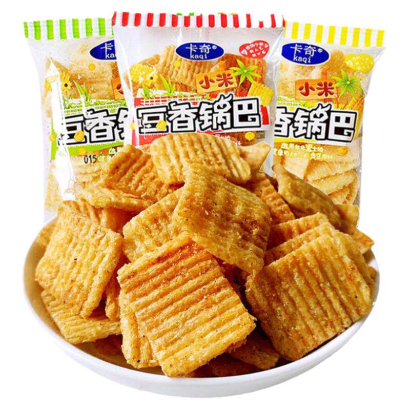 卡奇小米豆香锅巴粗粮酥脆香甜烧烤香辣味休闲食品小包装膨化零食