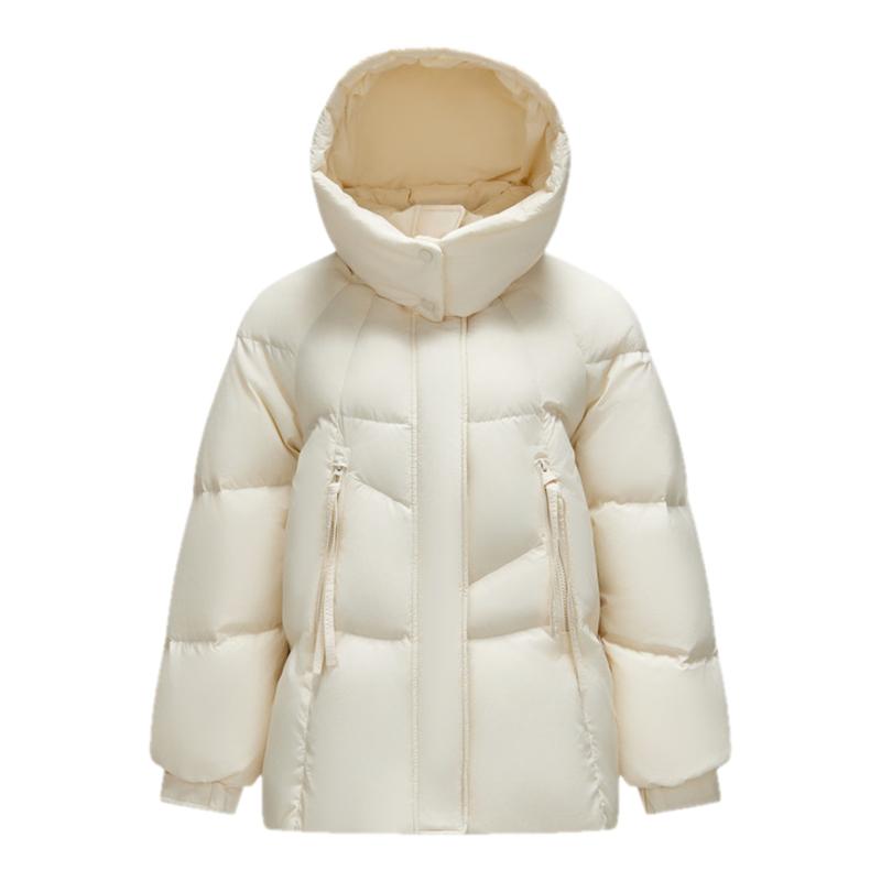 森马80绒子宽松中长款厚羽绒服女