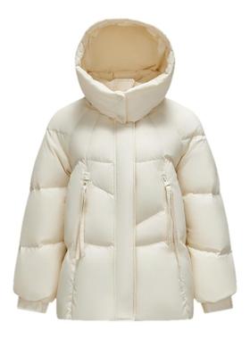 森马羽绒服女冬季中长款厚款80绒子宽松连帽质感简约百搭休闲外套