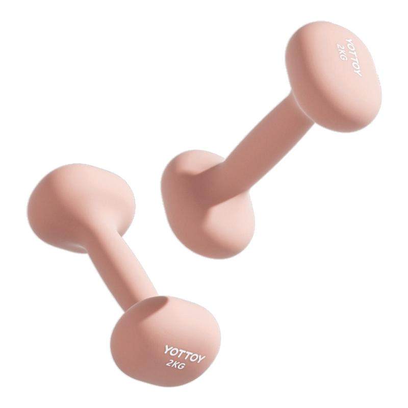 YOTTOY实心铸铁小哑铃健身家用杠铃2kg5一对男士女士小体积器材纯