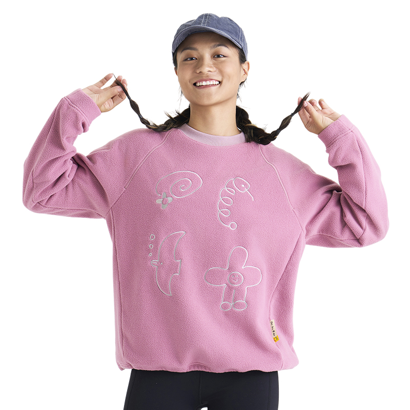 安高若女轻量保暖薄抓绒宽松卫衣