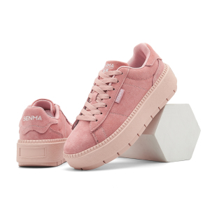 森马女鞋 松糕鞋 2026新款 粉色ins潮百搭板鞋 厚底增高休闲鞋 SENMA