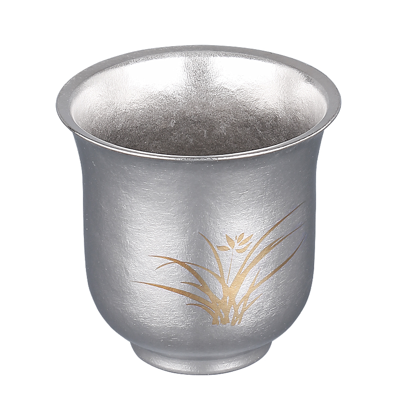 纯钛户外茶具双层隔热品茗杯