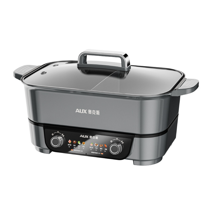 奥克斯电火锅家用鸳鸯锅火锅专用锅分体式多功能家庭用大容量10人