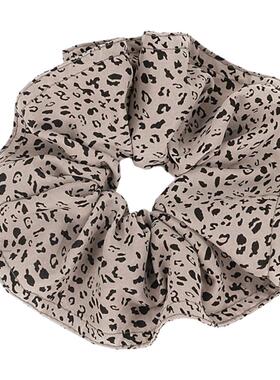 清风环发圈韩版豹纹秋冬新款美拉德大肠发圈高弹力发绳丸子发饰