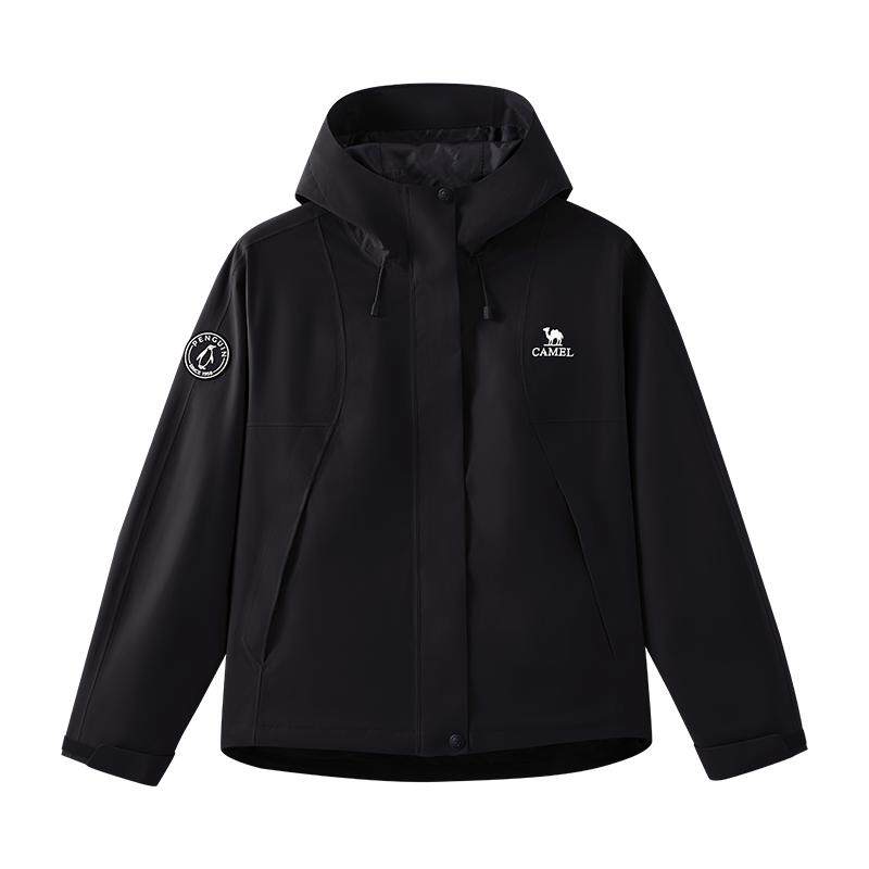 骆驼女款蛟龙冲锋衣2026新款户外防风休闲运动工装连帽外套登山服