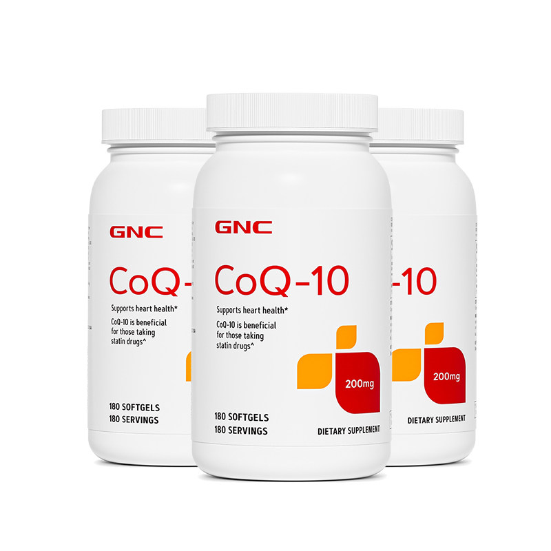 GNC健安喜200mg180粒辅酶q10护心脏软胶囊女性男性原装进口正品