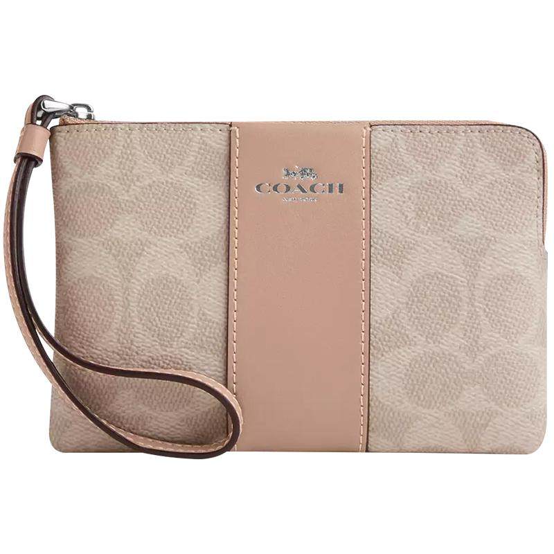 【正品保证】COACH/蔻驰新款拼色女士手拿包迷你钱包卡包精致百搭