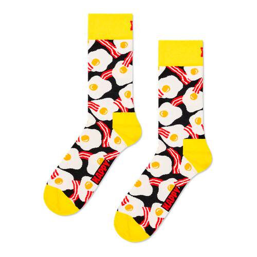 【2026秋冬新款】Happy Socks潮牌设计师小众袜子煎蛋图案中筒袜